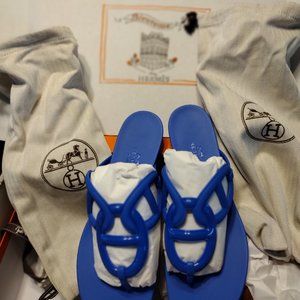 Hermes Egerie sandal, bleu outremer, size 39